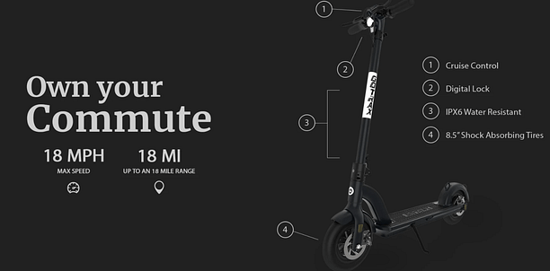 The GOTRAX G3 Foldable Electric Scooter For Adults under £500